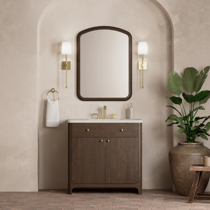 James Martin - Gracyn 36" Single Vanity, Sable, w/ 3 CM Siberian Silestone Widespread Top - D125-V36-SBL-WSFR view 2