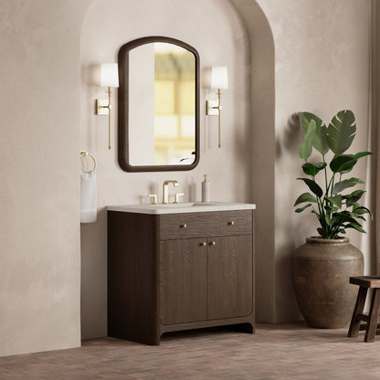 James Martin - Gracyn 36" Single Vanity, Sable, w/ 3 CM Siberian Silestone Widespread Top - D125-V36-SBL-WSFR view 3