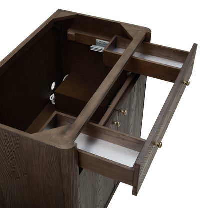 James Martin - Gracyn 36" Single Vanity, Sable, w/ 3 CM Siberian Silestone Widespread Top - D125-V36-SBL-WSFR view 10
