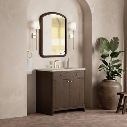 James Martin - Gracyn 36" Single Vanity, Sable, w/ 3 CM Tajnar Eclos Widespread Top - D125-V36-SBL-WTJR view 3
