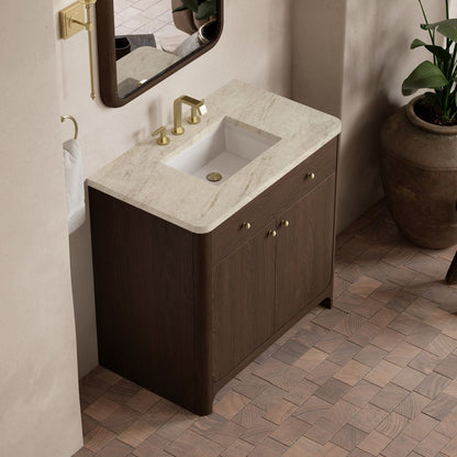 James Martin - Gracyn 36" Single Vanity, Sable, w/ 3 CM Tajnar Eclos Widespread Top - D125-V36-SBL-WTJR view 5