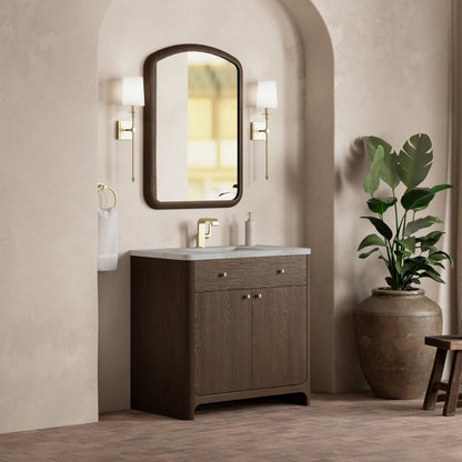 James Martin - Gracyn 36" Single Vanity, Sable, w/ 3 CM Victorian Silver Quartz Top - D125-V36-SBL-3VSL view 4