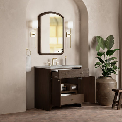 James Martin - Gracyn 36" Single Vanity, Sable, w/ 3 CM Victorian Silver Quartz Widespread Top - D125-V36-SBL-WVSL view 4