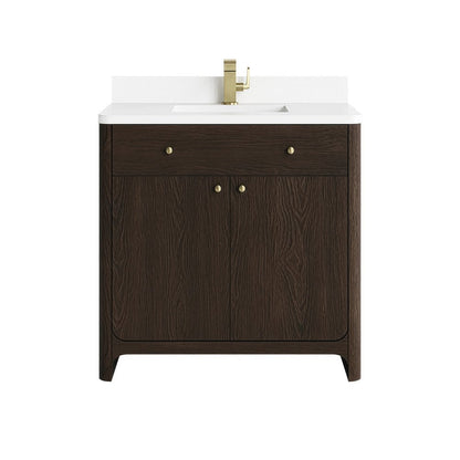 James Martin - Gracyn 36" Single Vanity, Sable, w/ 3 CM White Zeus Quartz Top - D125-V36-SBL-3WZ view 1