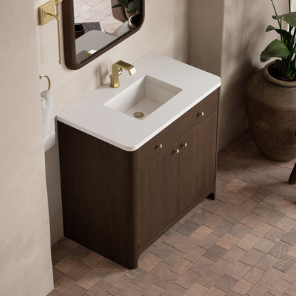 James Martin - Gracyn 36" Single Vanity, Sable, w/ 3 CM White Zeus Quartz Top - D125-V36-SBL-3WZ view 7