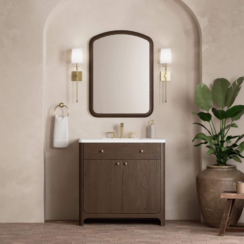 James Martin - Gracyn 36" Single Vanity, Sable, w/ 3 CM White Zeus Quartz Widespread Top - D125-V36-SBL-WWZ view 2