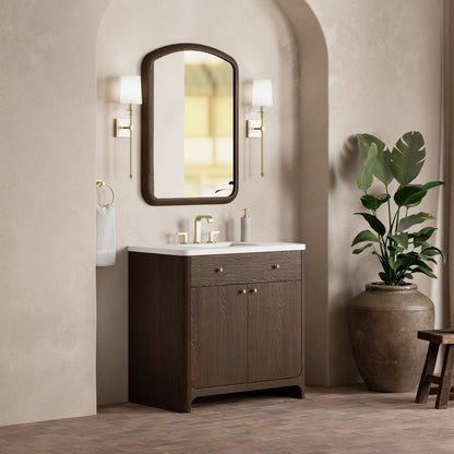 James Martin - Gracyn 36" Single Vanity, Sable, w/ 3 CM White Zeus Quartz Widespread Top - D125-V36-SBL-WWZ view 3