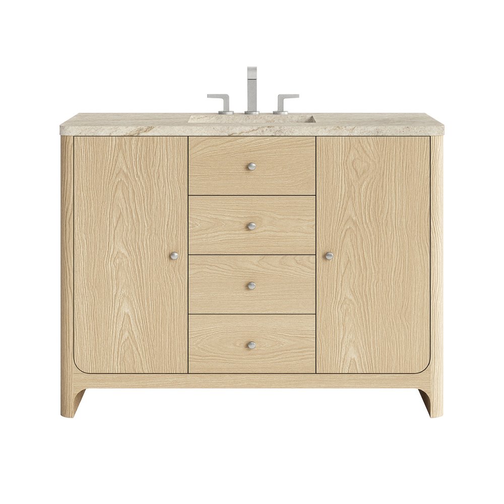 James Martin - Gracyn 48" Single Vanity, Coastal Driftwood, w/ 3 CM Tajnar Eclos Top w/FreePower Wireless Charger - D125-V48-CSD-FTJR view 1