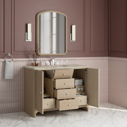 James Martin - Gracyn 48" Single Vanity, Coastal Driftwood, w/ 3 CM Tajnar Eclos Widespread Top - D125-V48-CSD-WTJR view 4