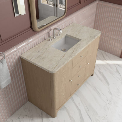 James Martin - Gracyn 48" Single Vanity, Coastal Driftwood, w/ 3 CM Tajnar Eclos Widespread Top - D125-V48-CSD-WTJR view 5