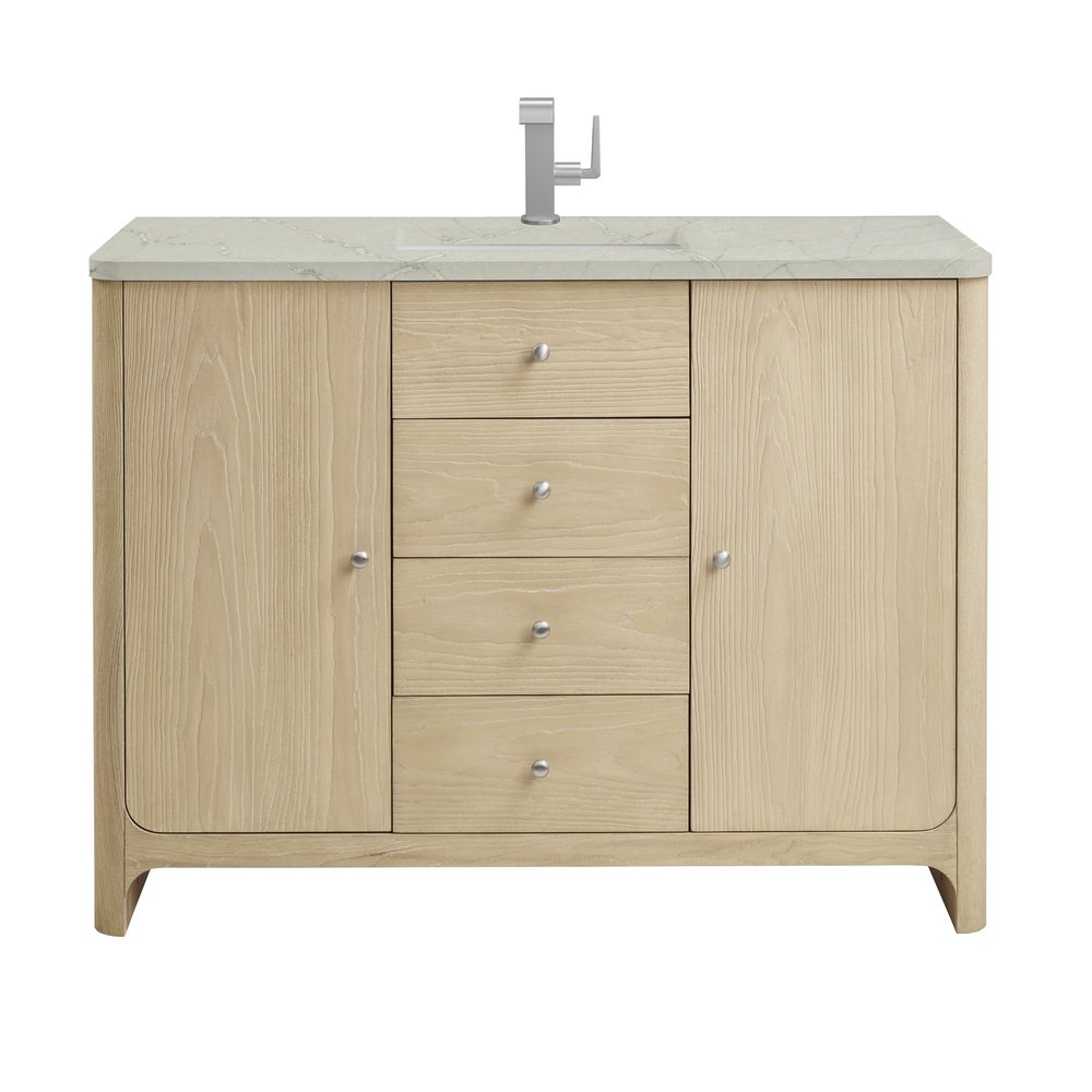 James Martin - Gracyn 48" Single Vanity, Coastal Driftwood, w/ 3 CM Victorian Silver Quartz Top - D125-V48-CSD-3VSL view 1