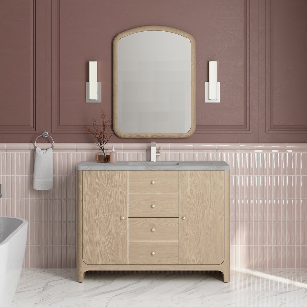 James Martin - Gracyn 48" Single Vanity, Coastal Driftwood, w/ 3 CM Victorian Silver Quartz Top - D125-V48-CSD-3VSL view 3