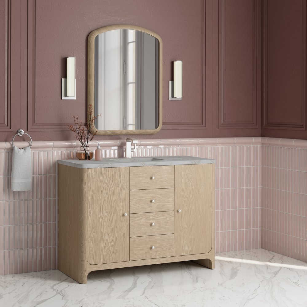 James Martin - Gracyn 48" Single Vanity, Coastal Driftwood, w/ 3 CM Victorian Silver Quartz Top - D125-V48-CSD-3VSL view 4