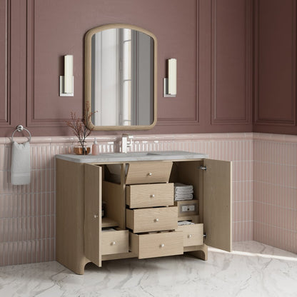 James Martin - Gracyn 48" Single Vanity, Coastal Driftwood, w/ 3 CM Victorian Silver Quartz Top - D125-V48-CSD-3VSL view 5