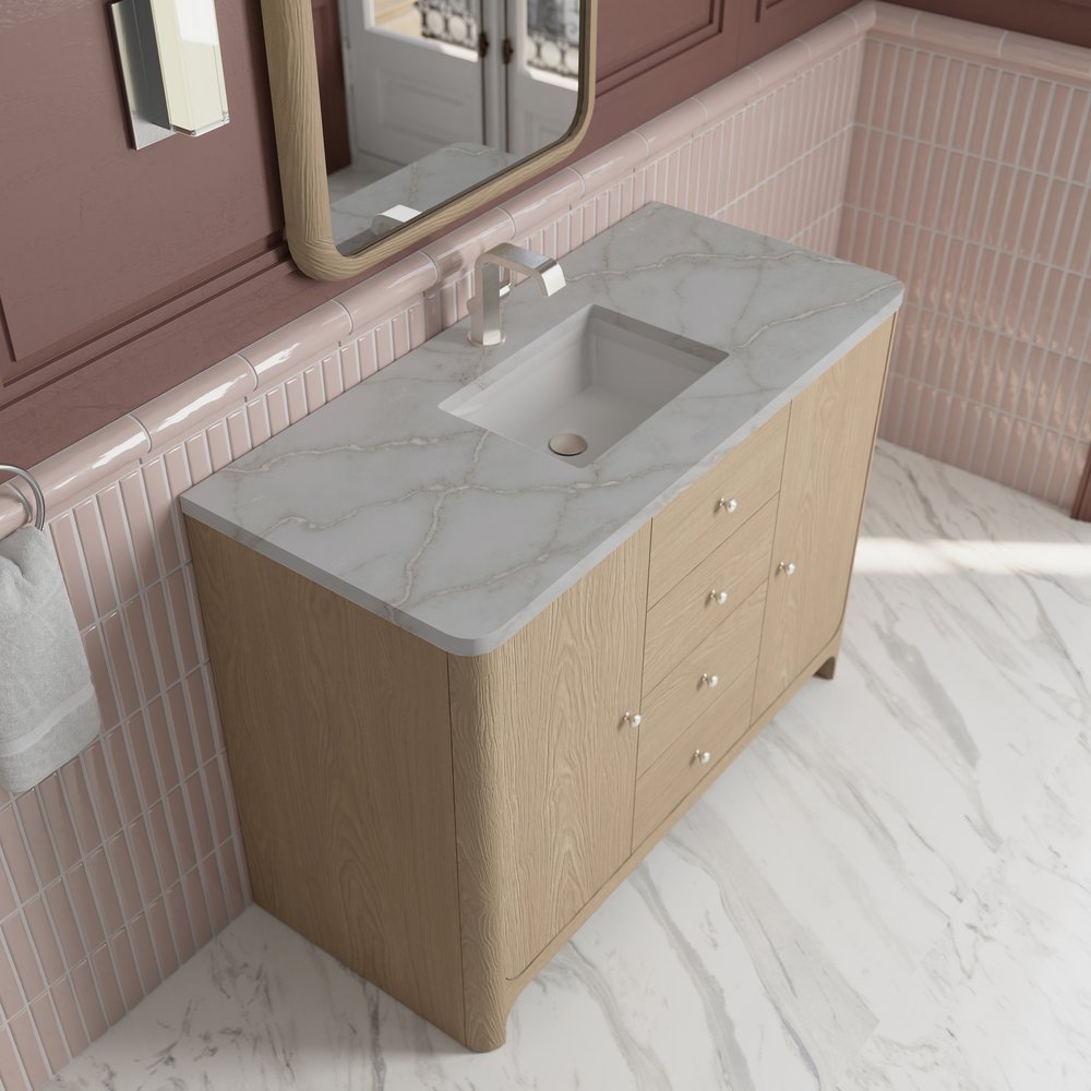 James Martin - Gracyn 48" Single Vanity, Coastal Driftwood, w/ 3 CM Victorian Silver Quartz Top - D125-V48-CSD-3VSL view 7