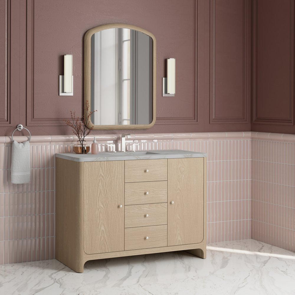 James Martin - Gracyn 48" Single Vanity, Coastal Driftwood, w/ 3 CM Victorian Silver Quartz Widespread Top - D125-V48-CSD-WVSL view 3