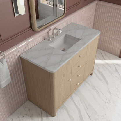 James Martin - Gracyn 48" Single Vanity, Coastal Driftwood, w/ 3 CM Victorian Silver Quartz Widespread Top - D125-V48-CSD-WVSL view 6