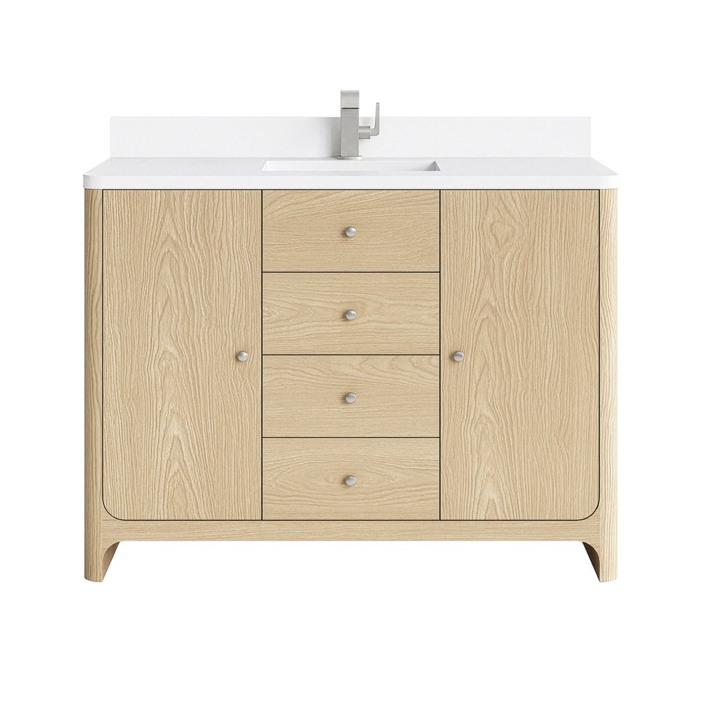 James Martin - Gracyn 48" Single Vanity, Coastal Driftwood, w/ 3 CM White Zeus Quartz Top - D125-V48-CSD-3WZ view 1