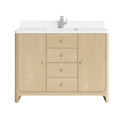 James Martin - Gracyn 48" Single Vanity, Coastal Driftwood, w/ 3 CM White Zeus Quartz Top - D125-V48-CSD-3WZ view 1