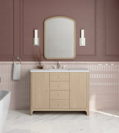 James Martin - Gracyn 48" Single Vanity, Coastal Driftwood, w/ 3 CM White Zeus Quartz Widespread Top - D125-V48-CSD-WWZ view 2