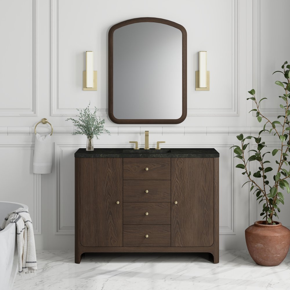James Martin - Gracyn 48" Single Vanity, Sable, w/ 3 CM Phantome Eclos Widespread Top - D125-V48-SBL-WPHT view 2