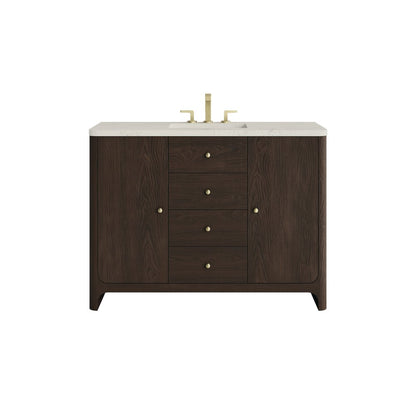James Martin - Gracyn 48" Single Vanity, Sable, w/ 3 CM Siberian Silestone Top w/FreePower Wireless Charger - D125-V48-SBL-FSFR view 1