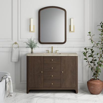 James Martin - Gracyn 48" Single Vanity, Sable, w/ 3 CM Tajnar Eclos Top w/FreePower Wireless Charger - D125-V48-SBL-FTJR view 2
