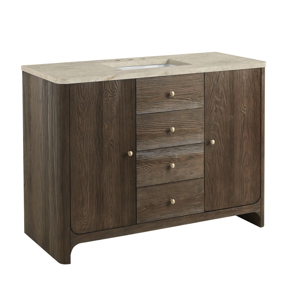 James Martin - Gracyn 48" Single Vanity, Sable, w/ 3 CM Tajnar Eclos Widespread Top - D125-V48-SBL-WTJR view 6