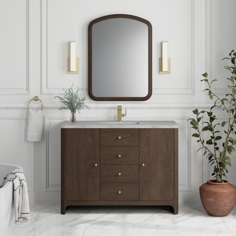 James Martin - Gracyn 48" Single Vanity, Sable, w/ 3 CM Victorian Silver Quartz Top - D125-V48-SBL-3VSL view 3