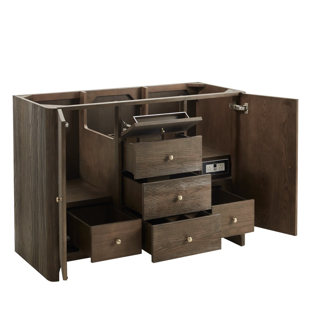 James Martin - Gracyn 48" Single Vanity, Sable, w/ 3 CM Victorian Silver Quartz Top - D125-V48-SBL-3VSL view 8