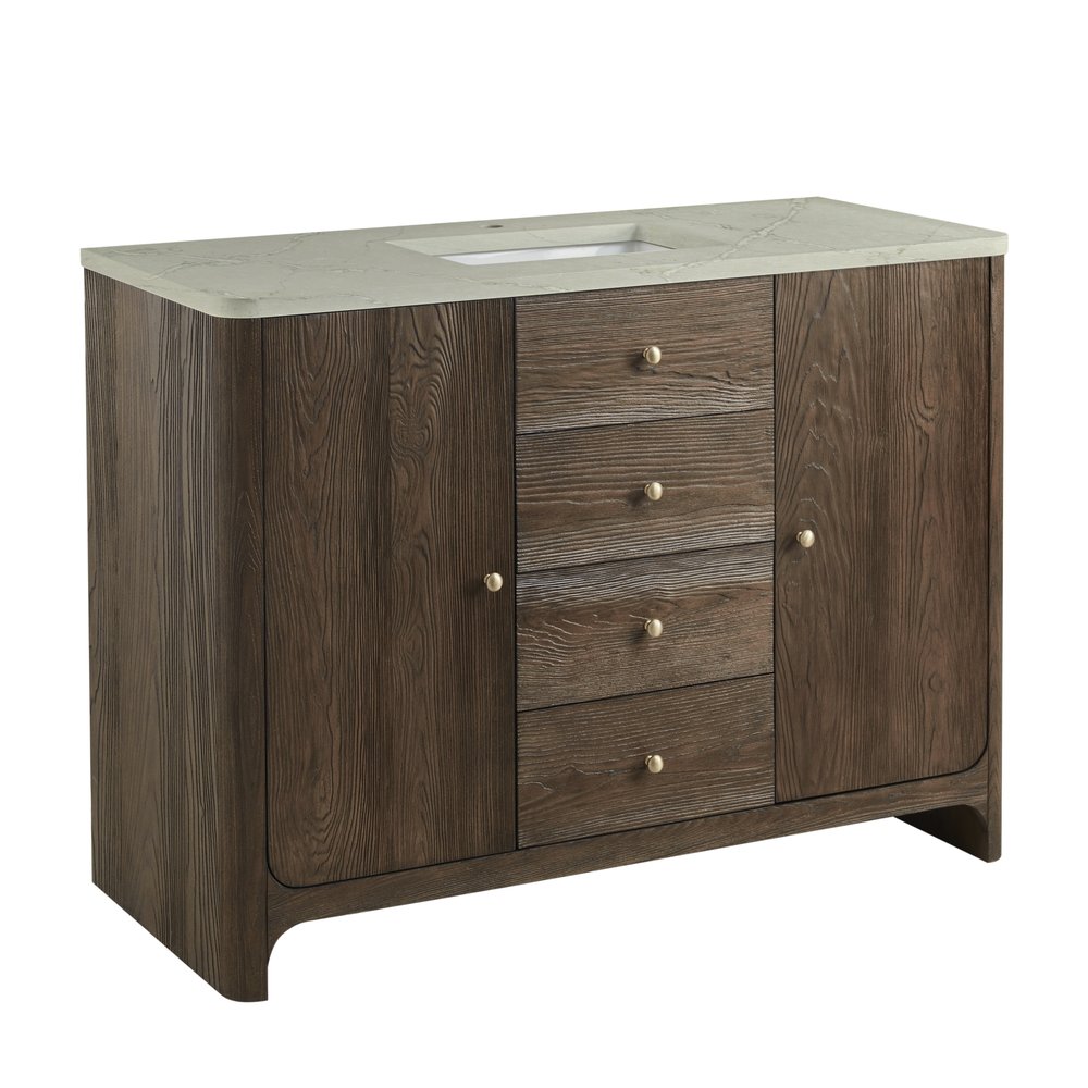 James Martin - Gracyn 48" Single Vanity, Sable, w/ 3 CM Victorian Silver Quartz Top - D125-V48-SBL-3VSL view 10