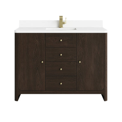 James Martin - Gracyn 48" Single Vanity, Sable, w/ 3 CM White Zeus Quartz Top - D125-V48-SBL-3WZ view 2