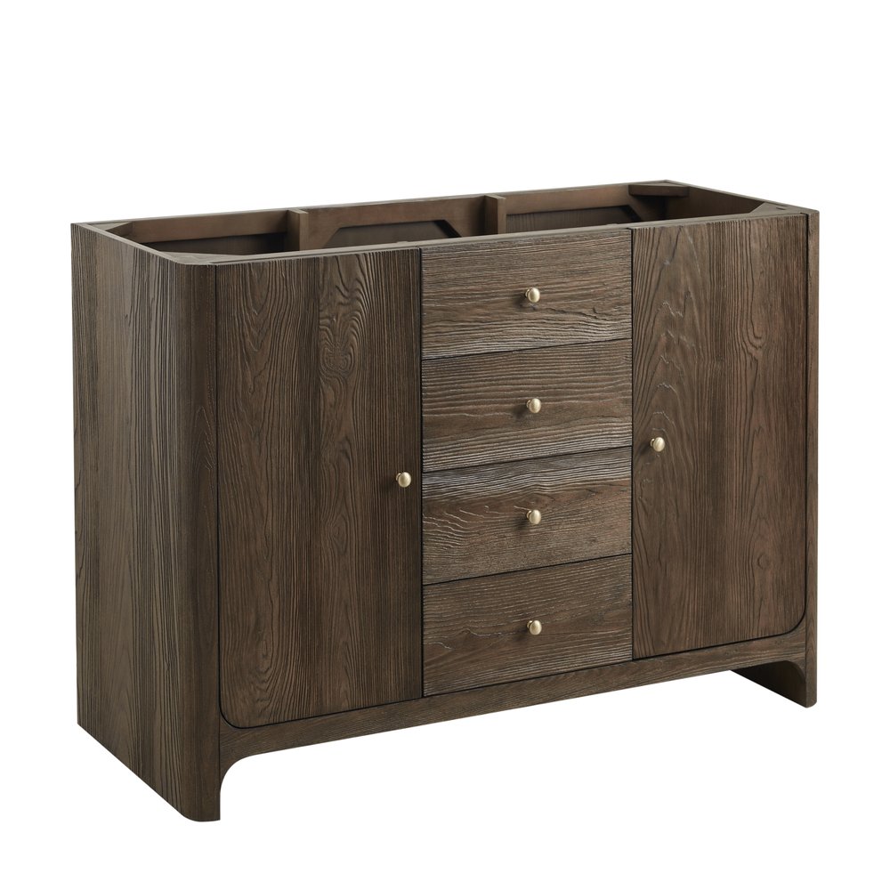 James Martin - Gracyn 48" Single Vanity, Sable, w/ 3 CM White Zeus Quartz Top - D125-V48-SBL-3WZ view 3