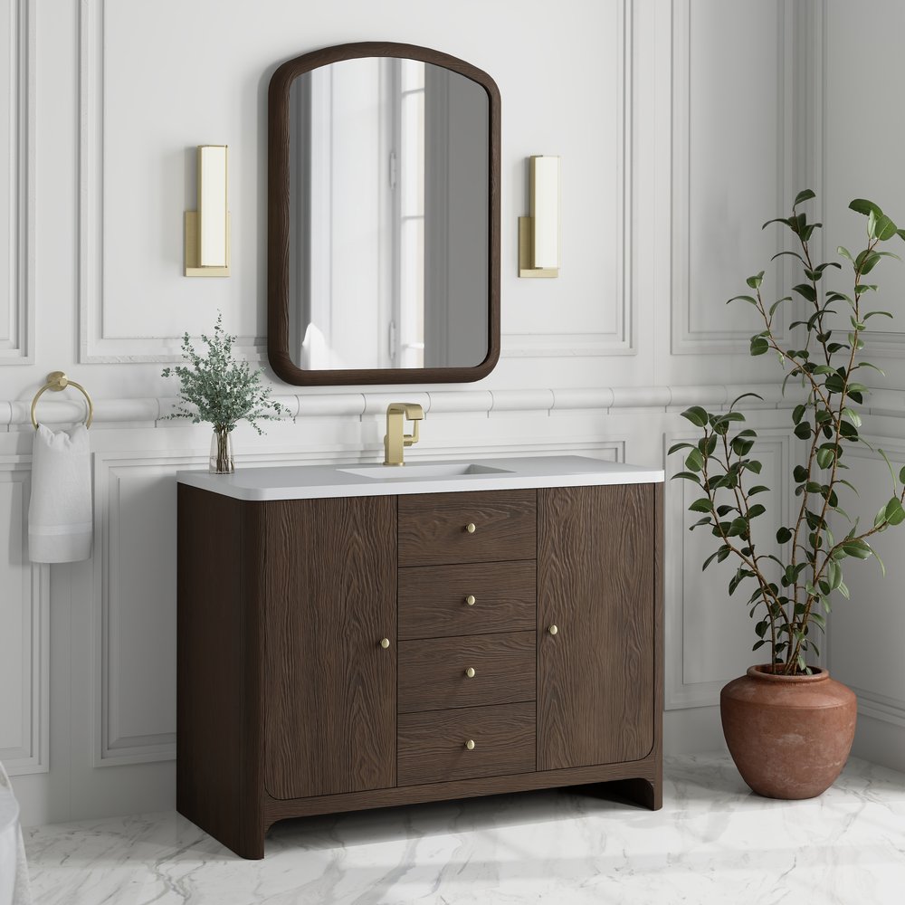 James Martin - Gracyn 48" Single Vanity, Sable, w/ 3 CM White Zeus Quartz Top - D125-V48-SBL-3WZ view 5
