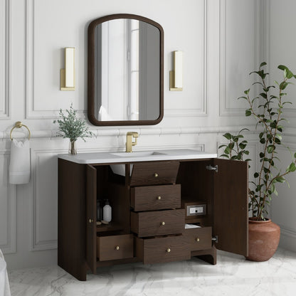 James Martin - Gracyn 48" Single Vanity, Sable, w/ 3 CM White Zeus Quartz Top - D125-V48-SBL-3WZ view 6