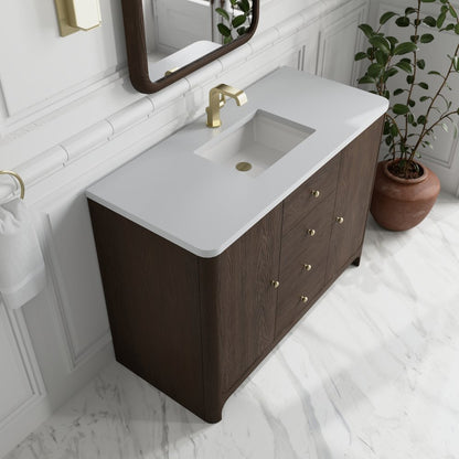 James Martin - Gracyn 48" Single Vanity, Sable, w/ 3 CM White Zeus Quartz Top - D125-V48-SBL-3WZ view 8