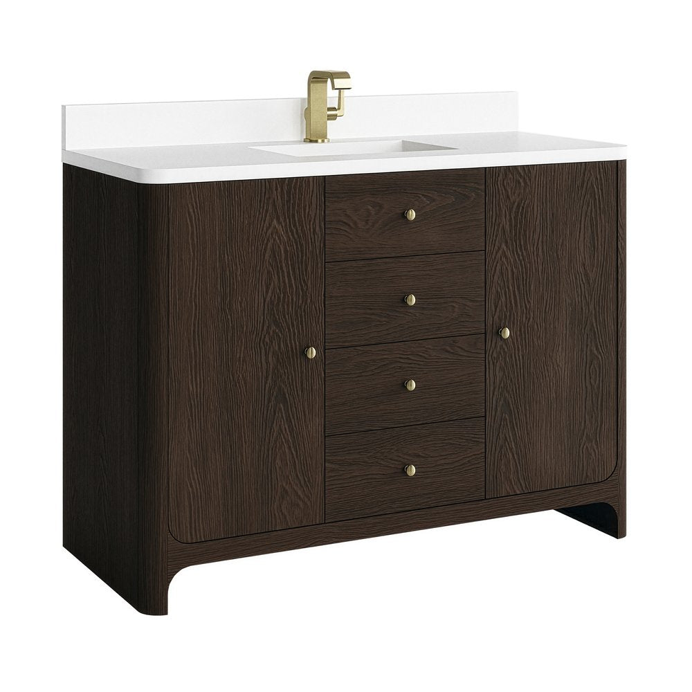 James Martin - Gracyn 48" Single Vanity, Sable, w/ 3 CM White Zeus Quartz Top - D125-V48-SBL-3WZ view 11
