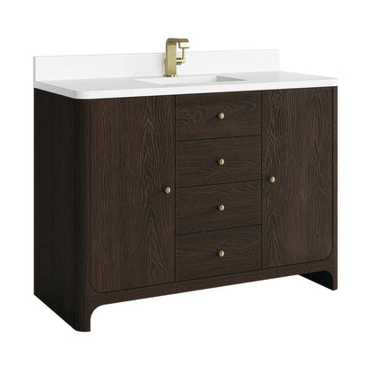 James Martin - Gracyn 48" Single Vanity, Sable, w/ 3 CM White Zeus Quartz Top - D125-V48-SBL-3WZ view 11