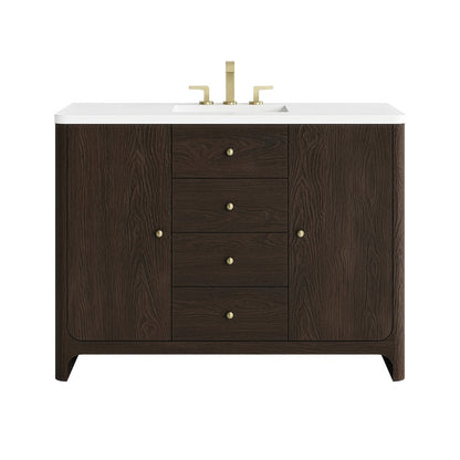 James Martin - Gracyn 48" Single Vanity, Sable, w/ 3 CM White Zeus Quartz Widespread Top - D125-V48-SBL-WWZ view 1
