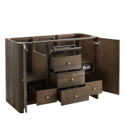 James Martin - Gracyn 48" Single Vanity, Sable, w/ 3 CM White Zeus Quartz Widespread Top - D125-V48-SBL-WWZ view 7