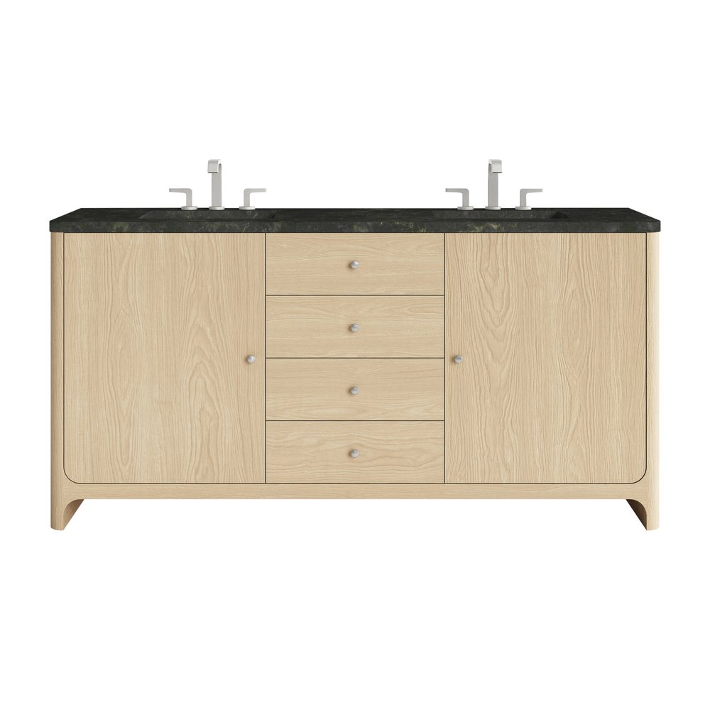 James Martin - Gracyn 72" Double Vanity, Coastal Driftwood, w/ 3 CM Phantome Eclos Widespread Top - D125-V72-CSD-WPHT view 1