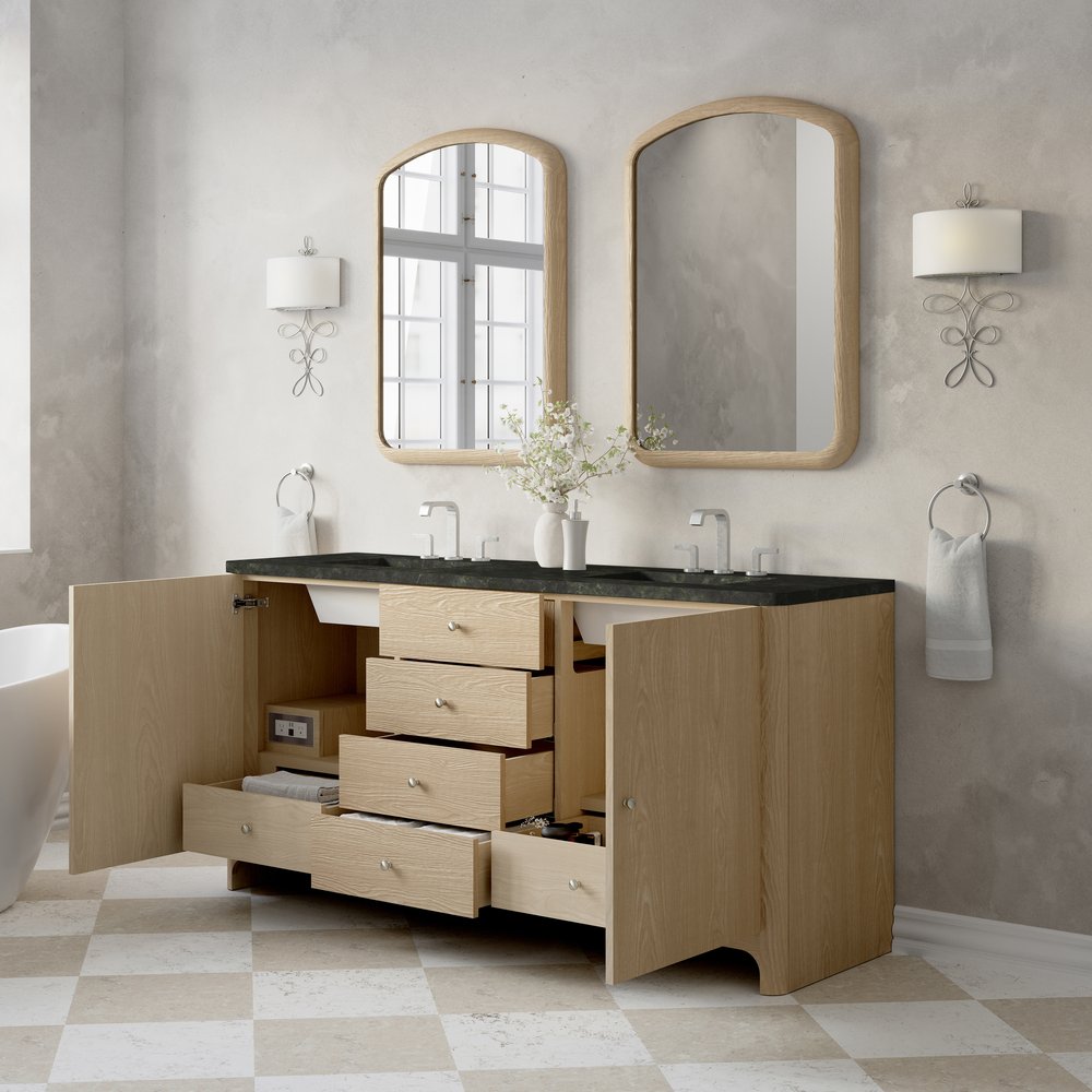 James Martin - Gracyn 72" Double Vanity, Coastal Driftwood, w/ 3 CM Phantome Eclos Widespread Top - D125-V72-CSD-WPHT view 4