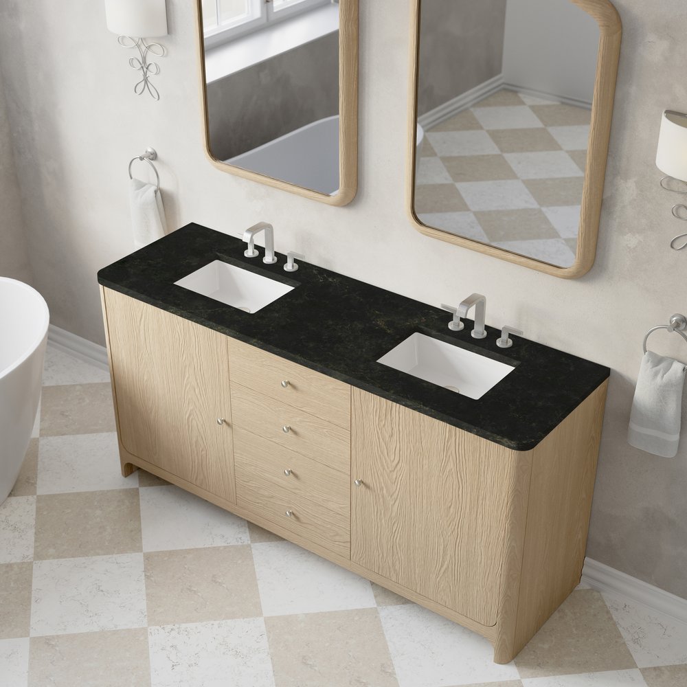 James Martin - Gracyn 72" Double Vanity, Coastal Driftwood, w/ 3 CM Phantome Eclos Widespread Top - D125-V72-CSD-WPHT view 5