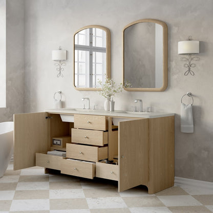 James Martin - Gracyn 72" Double Vanity, Coastal Driftwood, w/ 3 CM Siberian Silestone Widespread Top - D125-V72-CSD-WSFR view 4