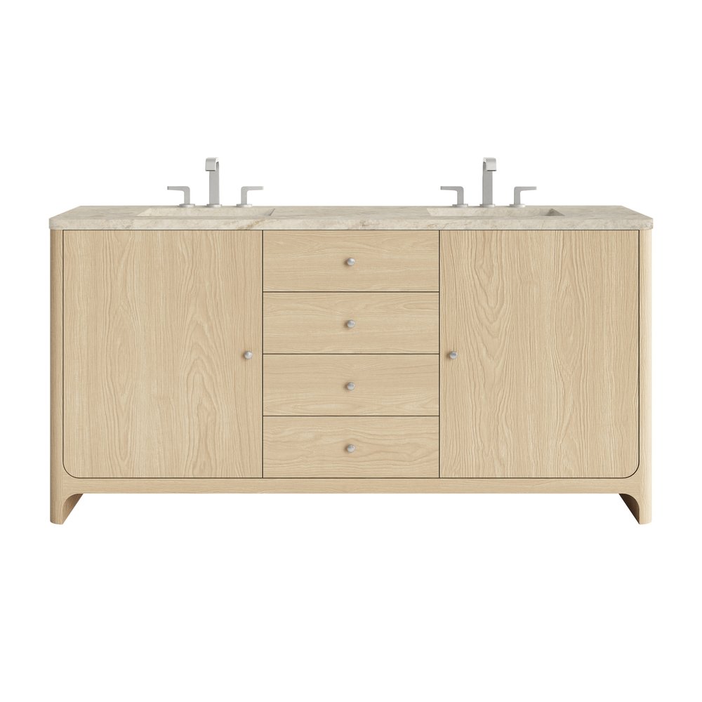 James Martin - Gracyn 72" Double Vanity, Coastal Driftwood, w/ 3 CM Tajnar Eclos Widespread Top - D125-V72-CSD-WTJR view 1