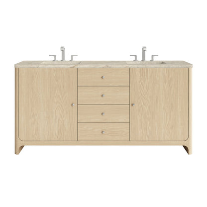 James Martin - Gracyn 72" Double Vanity, Coastal Driftwood, w/ 3 CM Tajnar Eclos Widespread Top - D125-V72-CSD-WTJR view 1