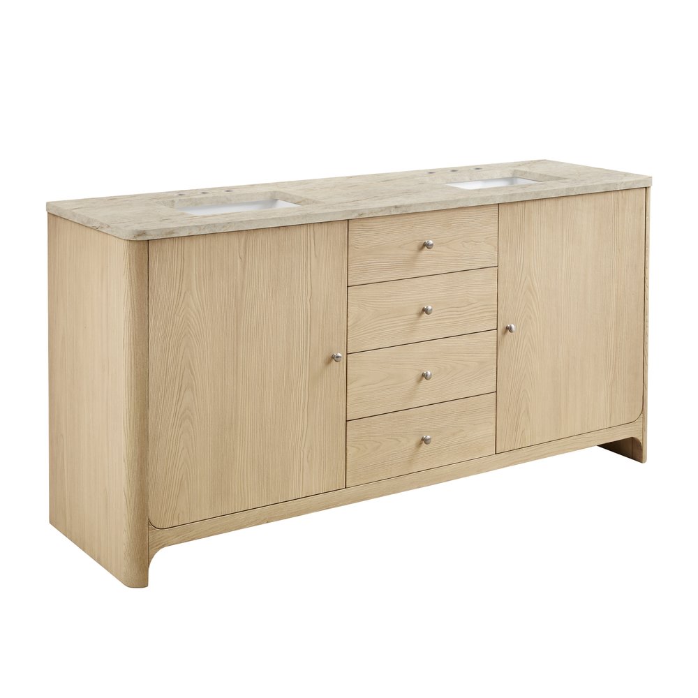 James Martin - Gracyn 72" Double Vanity, Coastal Driftwood, w/ 3 CM Tajnar Eclos Widespread Top - D125-V72-CSD-WTJR view 6