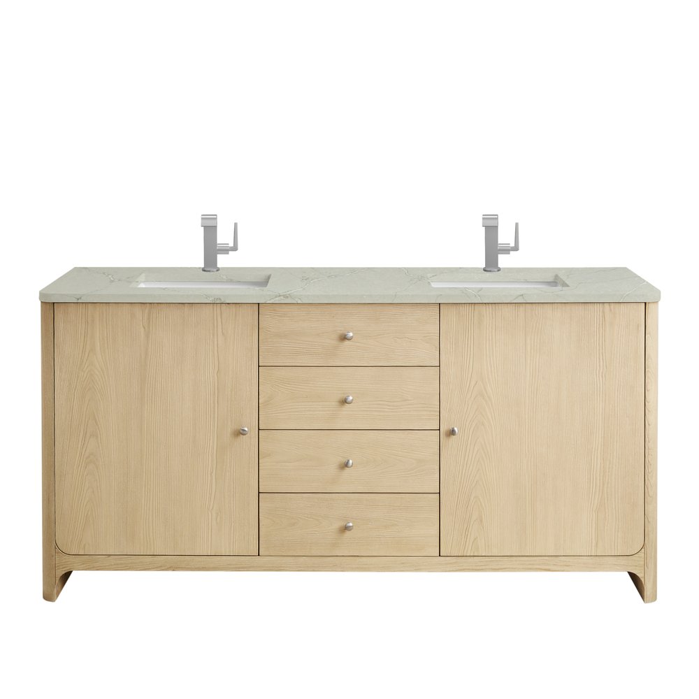 James Martin - Gracyn 72" Double Vanity, Coastal Driftwood, w/ 3 CM Victorian Silver Quartz Top - D125-V72-CSD-3VSL view 1