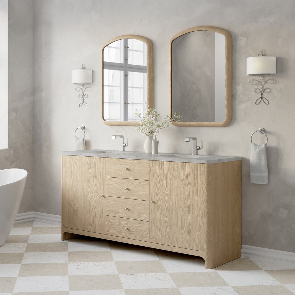 James Martin - Gracyn 72" Double Vanity, Coastal Driftwood, w/ 3 CM Victorian Silver Quartz Top - D125-V72-CSD-3VSL view 4
