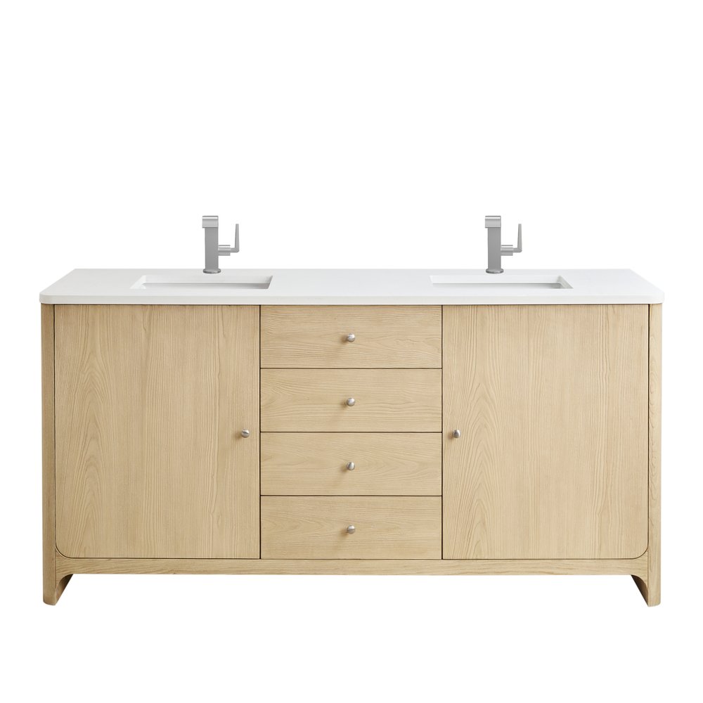 James Martin - Gracyn 72" Double Vanity, Coastal Driftwood, w/ 3 CM White Zeus Quartz Top - D125-V72-CSD-3WZ view 1